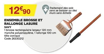 Promotions Ensemble brosse et rallonge lasure - Savy - Valide de 18/05/2022 à 28/05/2022 chez Brico Marché