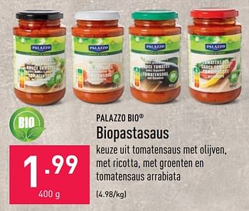 Promoties Biopastasaus - PALAZZO - Geldig van 30/05/2022 tot 10/06/2022 bij Aldi