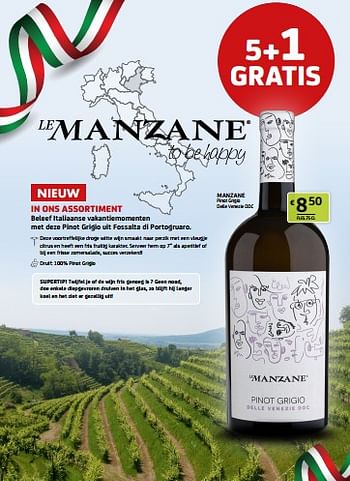 Promoties Manzane pinot grigio delle venezie doc - Witte wijnen - Geldig van 03/06/2022 tot 16/06/2022 bij BelBev