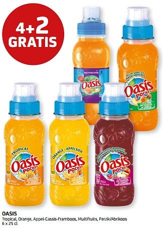 Promotions Oasis 4+2 gratis - Oasis - Valide de 03/06/2022 à 16/06/2022 chez BelBev