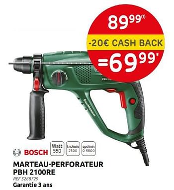 Promotions Marteau-perforateur pbh 2100re bosch - Bosch - Valide de 25/05/2022 à 13/06/2022 chez Brico