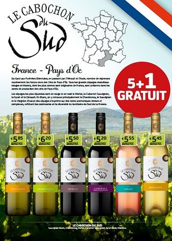 Promotions Le cabochon du sud sauvignon blanc - Vins blancs - Valide de 03/06/2022 à 16/06/2022 chez BelBev