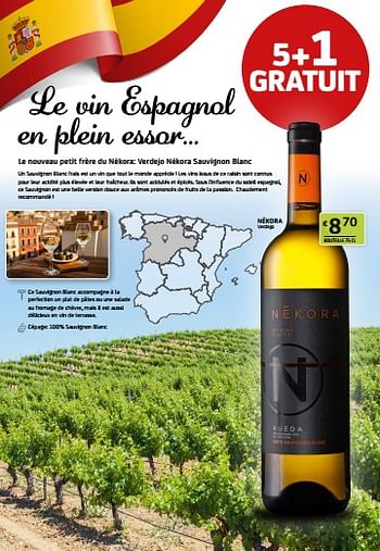 Promotions Nekora verdejo - Vins blancs - Valide de 03/06/2022 à 16/06/2022 chez BelBev