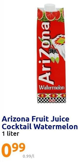 Promoties Arizona fruit juice cocktail watermelon - Arizona - Geldig van 25/05/2022 tot 31/05/2022 bij Action
