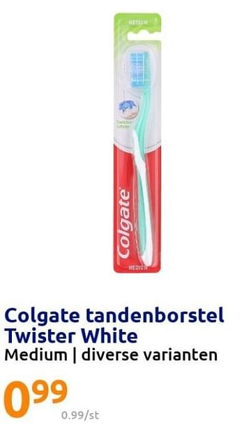 Promoties Colgate tandenborstel twister white - Colgate - Geldig van 25/05/2022 tot 31/05/2022 bij Action