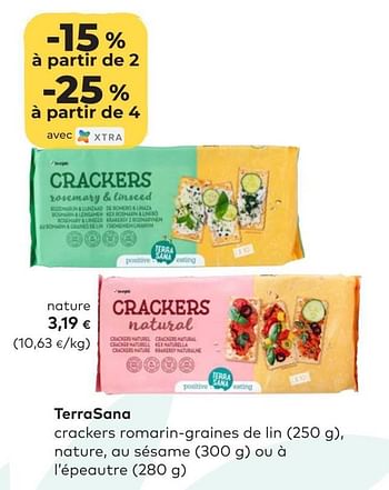 Promotions Terrasana crackers nature - Terrasana - Valide de 25/05/2022 à 21/06/2022 chez Bioplanet