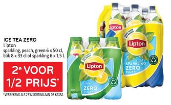 Promoties Ice tea zero lipton 2e voor 1-2 prijs - Lipton - Geldig van 01/06/2022 tot 14/06/2022 bij Alvo