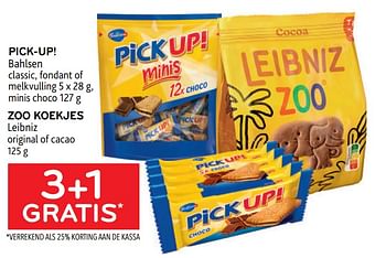 Promoties Pick-up! bahlsen + zoo koekjes leibniz 3+1 gratis - Huismerk - Alvo - Geldig van 01/06/2022 tot 14/06/2022 bij Alvo