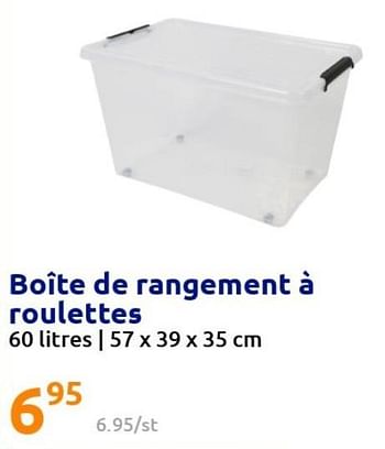 Promotions Boîte de rangement à roulettes - Produit Maison - Action - Valide de 25/05/2022 à 31/05/2022 chez Action