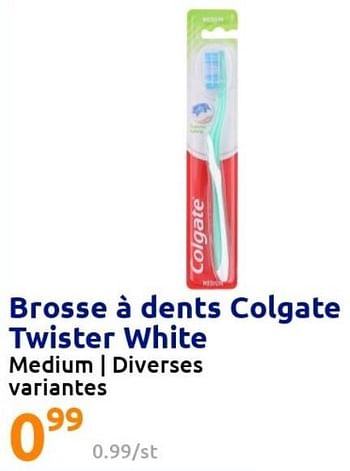 Promotions Brosse à dents colgate twister white - Colgate - Valide de 25/05/2022 à 31/05/2022 chez Action