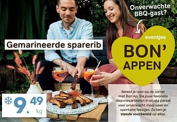 Promoties Gemarineerde sparerib - Huismerk - Bon'Ap - Geldig van 25/05/2022 tot 07/06/2022 bij Bon'Ap