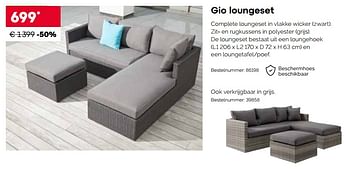 Promoties Gio loungeset - Vinci - Geldig van 15/05/2022 tot 30/09/2022 bij Exterioo