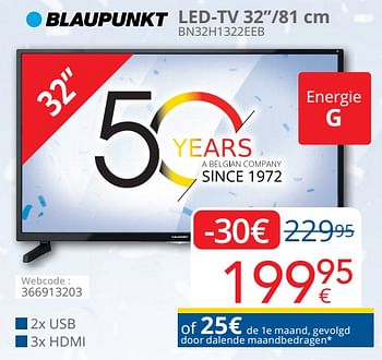 Promoties Blaupunkt led-tv bn32h1322eeb - Blaupunkt - Geldig van 01/06/2022 tot 30/06/2022 bij Eldi