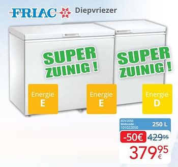Promotions Friac diepvriezer bdv2050 - Friac - Valide de 01/06/2022 à 30/06/2022 chez Eldi