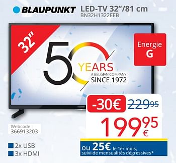 Promotions Blaupunkt led-tv bn32h1322eeb - Blaupunkt - Valide de 01/06/2022 à 30/06/2022 chez Eldi