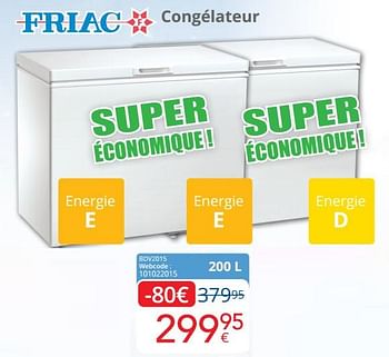 Promotions Friac congélateur bdv2015 - Friac - Valide de 01/06/2022 à 30/06/2022 chez Eldi