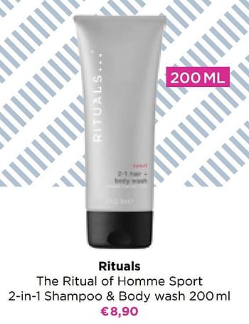 Promoties Rituals the ritual of homme sport 2-in-1 shampoo + body wash - Rituals - Geldig van 30/05/2022 tot 12/06/2022 bij ICI PARIS XL