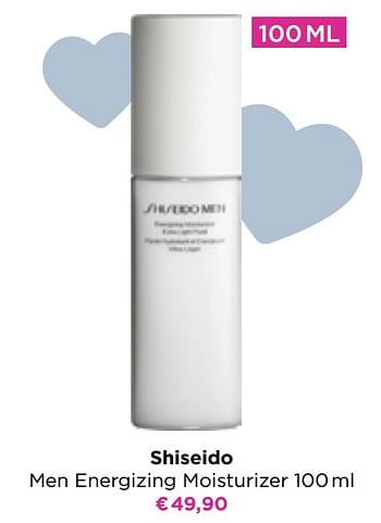 Promoties Shiseido men energizing moisturizer - Shiseido - Geldig van 30/05/2022 tot 12/06/2022 bij ICI PARIS XL