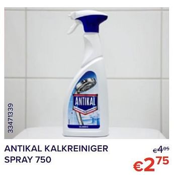 Promoties Antikal kalkreiniger spray - Antikal - Geldig van 01/06/2022 tot 30/06/2022 bij Euro Shop
