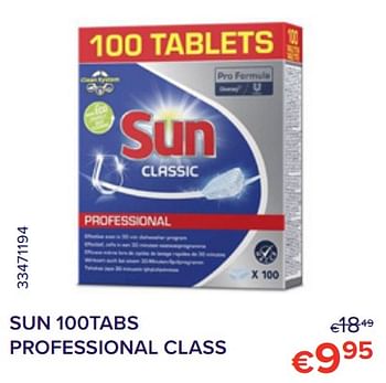 Promoties Sun 100tabs professional class - Sun - Geldig van 01/06/2022 tot 30/06/2022 bij Euro Shop