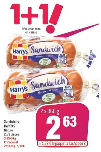Promotions Sandwichs harrys - Harry's - Valide de 01/06/2022 à 14/06/2022 chez Match