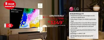 Promoties Lg 4k oled evo smart tv lqoled65g26la - LG - Geldig van 20/05/2022 tot 30/06/2022 bij Exellent