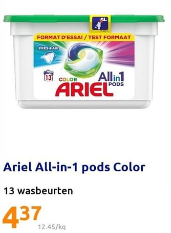 Promoties Ariel all-in-l pods color - Ariel - Geldig van 01/06/2022 tot 07/06/2022 bij Action