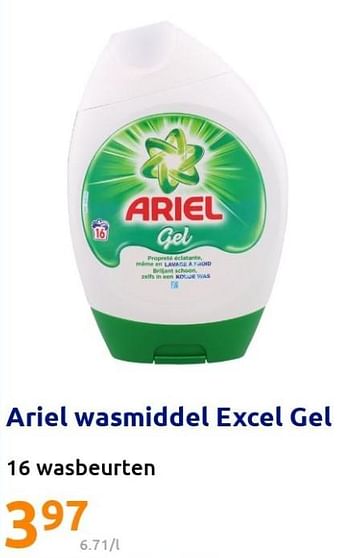 Promoties Ariel wasmiddel excel gel - Ariel - Geldig van 01/06/2022 tot 07/06/2022 bij Action