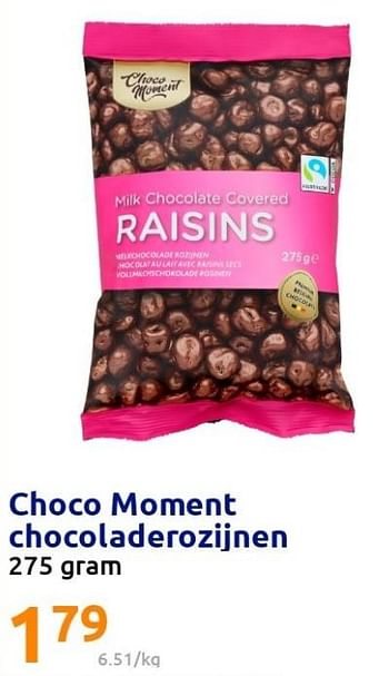 Promoties Choco moment chocoladerozijnen - Choco Moment - Geldig van 01/06/2022 tot 07/06/2022 bij Action