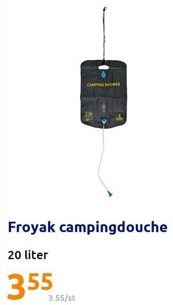 Promoties Froyak campingdouche - Froyak - Geldig van 01/06/2022 tot 07/06/2022 bij Action