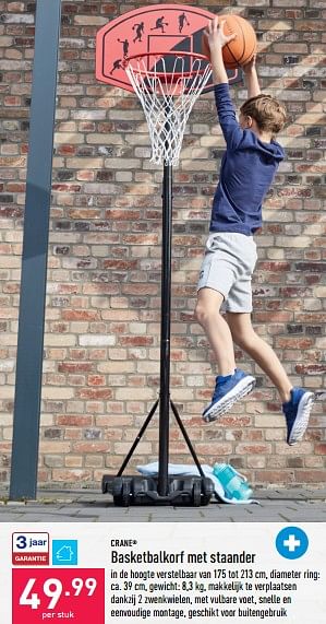 Promoties Basketbalkorf met staander - Crane - Geldig van 08/06/2022 tot 17/06/2022 bij Aldi