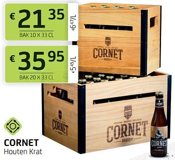 Promotions Cornet houten krat - Cornet  - Valide de 17/06/2022 à 30/06/2022 chez BelBev