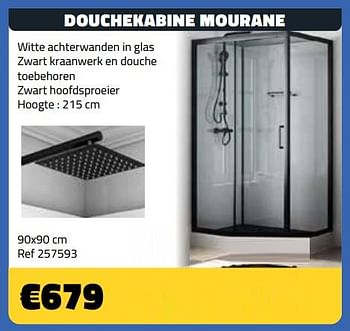 Promoties Douchekabine mourane 90x90 cm - Huismerk - Bouwcenter Frans Vlaeminck - Geldig van 01/06/2022 tot 30/06/2022 bij Bouwcenter Frans Vlaeminck