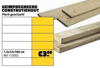 Promoties Geimpregneerd construtiehout 1,5x12x180 cm - Huismerk - Bouwcenter Frans Vlaeminck - Geldig van 01/06/2022 tot 30/06/2022 bij Bouwcenter Frans Vlaeminck