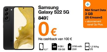 Promoties Samsung galaxy s22 5g - Samsung - Geldig van 01/06/2022 tot 22/06/2022 bij Orange