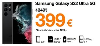 Promoties Samsung galaxy s22 ultra 5g - Samsung - Geldig van 01/06/2022 tot 22/06/2022 bij Orange