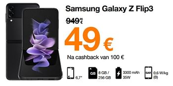 Promoties Samsung galaxy z flip3 - Samsung - Geldig van 01/06/2022 tot 22/06/2022 bij Orange