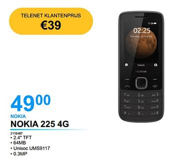 Promoties Nokia nokia 225 4g - Nokia - Geldig van 01/06/2022 tot 20/06/2022 bij Auva