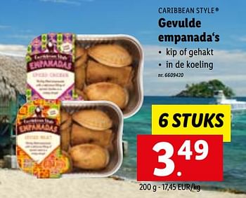 Promoties Gevulde empanada‘s - Caribbean Style - Geldig van 13/06/2022 tot 18/06/2022 bij Lidl