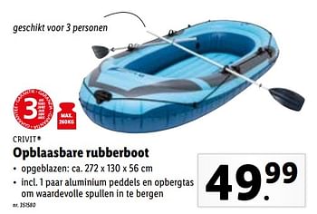 Promoties Opblaasbare rubberboot - Crivit - Geldig van 13/06/2022 tot 18/06/2022 bij Lidl