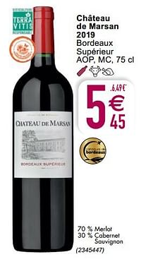 Château de marsan 2019 bordeaux supérieur aop, mc-Rode wijnen