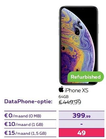 Promoties Apple iphone xs 64gb - Apple - Geldig van 01/06/2022 tot 30/06/2022 bij Proximus