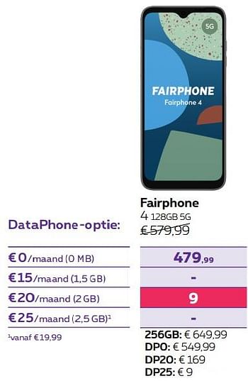 Promoties Fairphone 4 128gb 5g - Fairphone - Geldig van 01/06/2022 tot 30/06/2022 bij Proximus