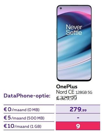 Promoties Oneplus nord ce 128gb 5g - OnePlus - Geldig van 01/06/2022 tot 30/06/2022 bij Proximus