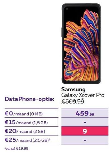 Promoties Samsung galaxy xcover pro - Samsung - Geldig van 01/06/2022 tot 30/06/2022 bij Proximus