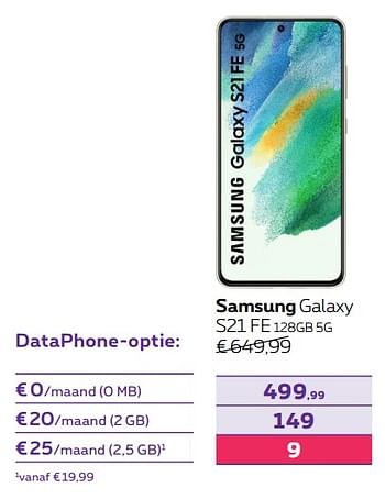 Promoties Samsung galaxy s21 fe 128gb 5g - Samsung - Geldig van 01/06/2022 tot 30/06/2022 bij Proximus