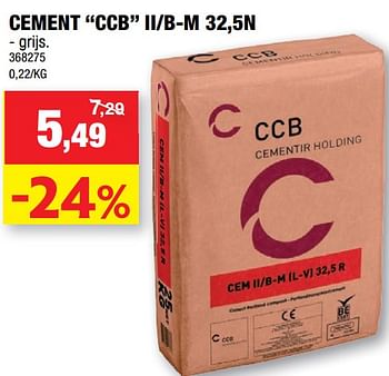 Promoties Cement ccb ii-b-m - Huismerk - Hubo  - Geldig van 08/06/2022 tot 19/06/2022 bij Hubo