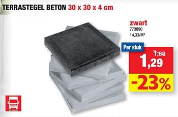 Promoties Terrastegel beton zwart - Huismerk - Hubo  - Geldig van 08/06/2022 tot 19/06/2022 bij Hubo