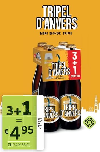 Promotions Tripel d` anvers bière blonde triple - Tripel d`Anvers - Valide de 17/06/2022 à 30/06/2022 chez BelBev