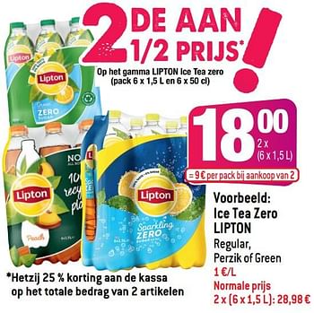Promoties Ice tea zero lipton - Lipton - Geldig van 08/06/2022 tot 14/06/2022 bij Smatch